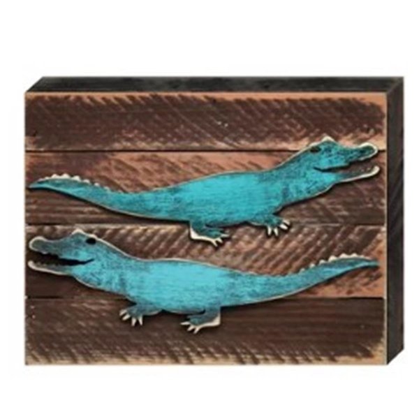 Designocracy Alligator Art on Board Wall Decor 9854512